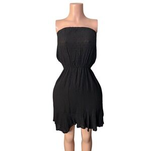 563/Elegant Black Strapless Dress